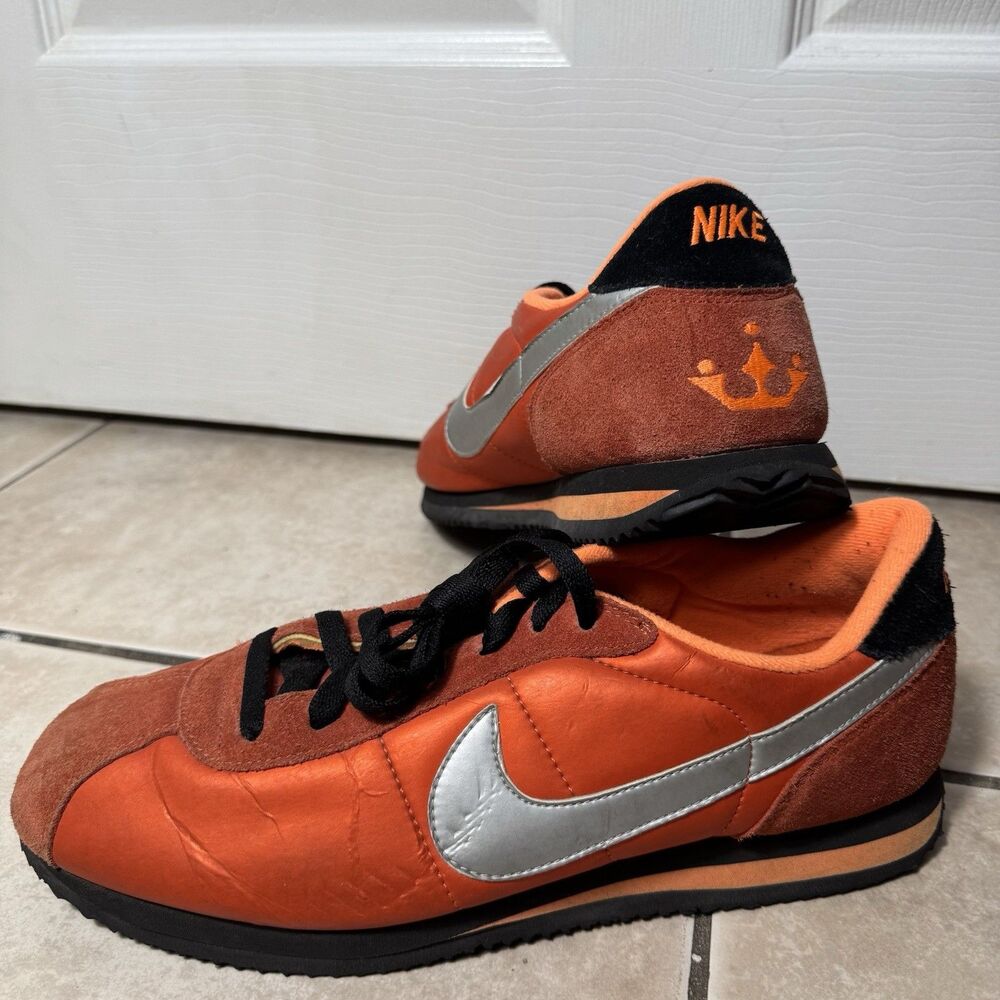 RARE 2006 Nike Cortez "The King" Size 10 Basic Premium 313605-801 Orange Silver